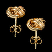 Vintage Love Knot Stud Earrings 9ct Gold Unoaerre 