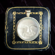 Vintage Moonstone Man In The Moon Pendant 9ct Gold
