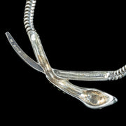 Vintage Marcasite Snake Collar Necklace Sterling Silver 