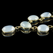 Vintage Moonstone Necklace Sterling Silver Gold Gilt