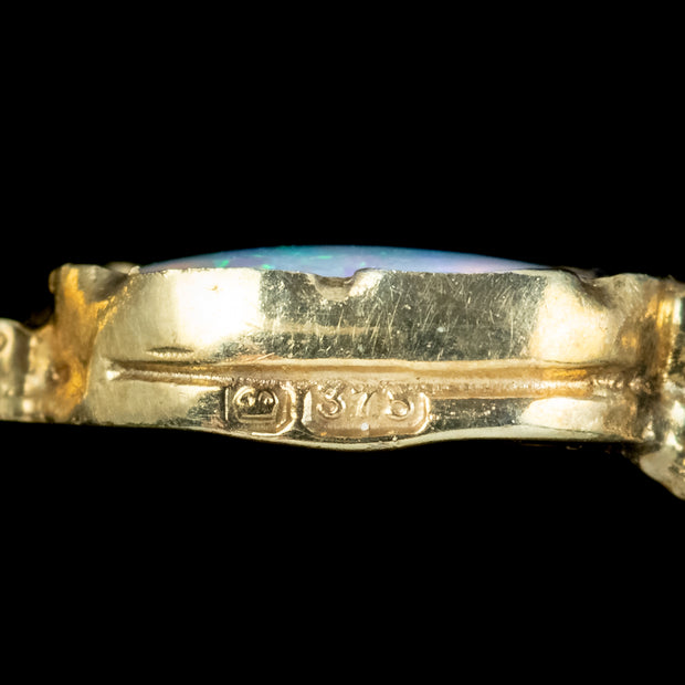 Vintage Opal Diamond Bracelet 9ct Gold Dated 1987 marks