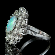 Vintage Opal Diamond Cluster Ring 3ct Opal Circa 1950