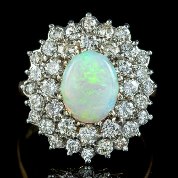 Petite Vintage Opal and Diamond Ring – St. Eloi