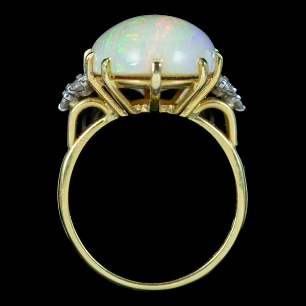 Vintage Opal Diamond Cocktail Ring 25ct Opal Dated 1975