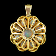 Vintage Opal Flower Pendant 18ct Gold 3.2ct Total