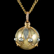 Vintage Orb Pendant Necklace 15ct Gold Platinum 
