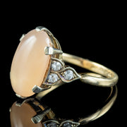 Vintage Peach Moonstone Spinel Ring Dated 1949