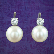 Vintage Pearl Diamond Earrings 18ct Gold 