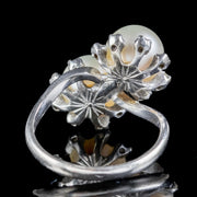 Vintage Pearl Diamond Toi Et Moi Twist Ring Dated 1964