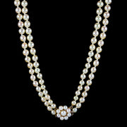  Vintage Pearl Necklace 18ct Gold Clasp Circa 1950