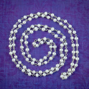 Vintage Pearl Platinum Opera Necklace 