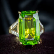 Vintage Peridot Diamond Cocktail Ring 14ct Peridot 