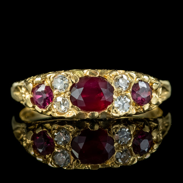 Vintage Ruby Diamond Ring 0.50ct Of Ruby Dated 1975