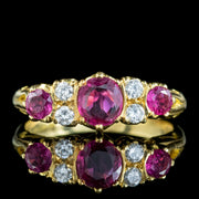 Vintage Ruby Diamond Ring 1.2ct Ruby Dated 1989 With Cert