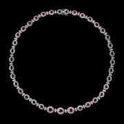 Vintage Ruby Diamond Riviere Necklace 15ct Of Ruby 18ct Gold Cert