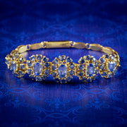 Vintage Sapphire Bracelet Silver 18ct Gold Gilt 6ct Of Sapphire 