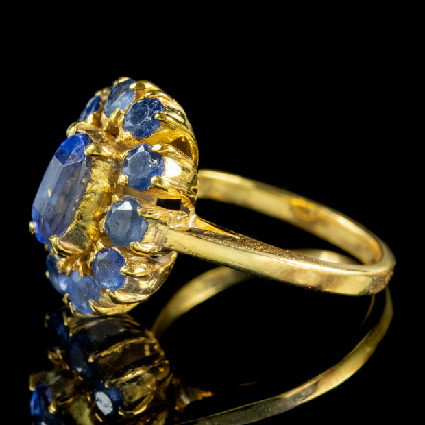 Vintage Sapphire Cluster Ring 2ct Of Sapphire 