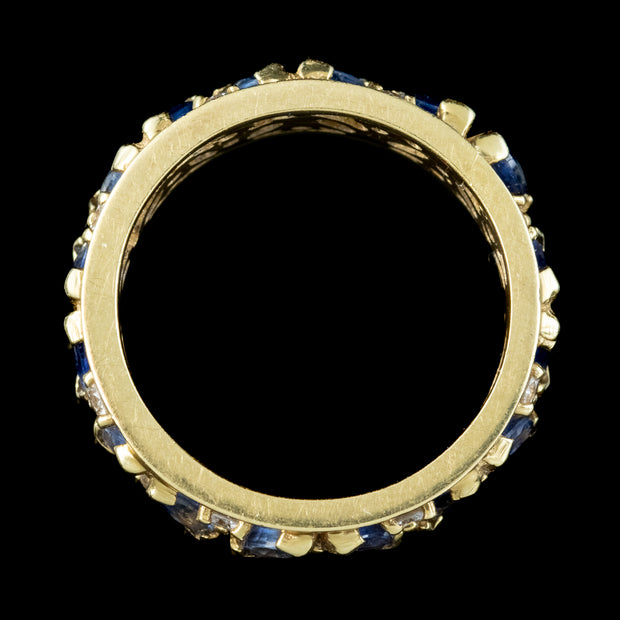 Vintage Sapphire Diamond Eternity Ring 0.84ct Sapphire