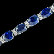 Vintage Sapphire Diamond Tennis Bracelet 18ct Gold 12ct Of Sapphire
