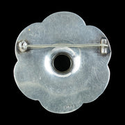 Vintage Scottish Iona Marble Brooch Sterling Silver Dated 1953