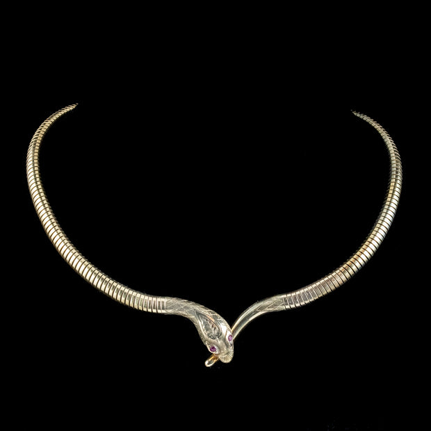 Vintage Snake Collar Necklace 9ct Gold Smith And Pepper Dated 1970