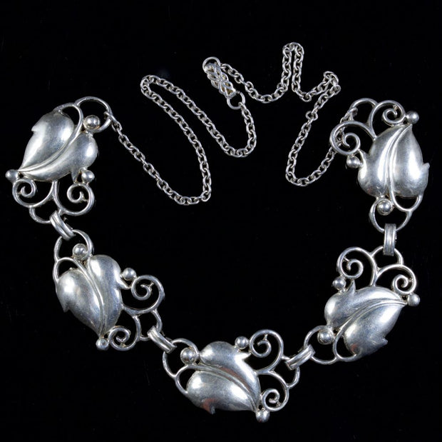 Vintage Danish Necklace And Bracelet Set Sterling Silver