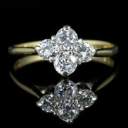 Vintage Diamond Cluster Ring 18Ct Gold Engagement Ring
