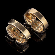 Vintage 2.5Ct Diamond Hoop 18Ct Gold Earrings