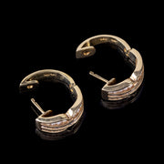 Vintage 2.5Ct Diamond Hoop 18Ct Gold Earrings