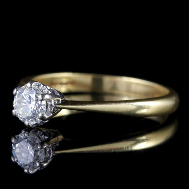 Vintage Diamond Solitaire Engagement Ring 18Ct Gold London 1982