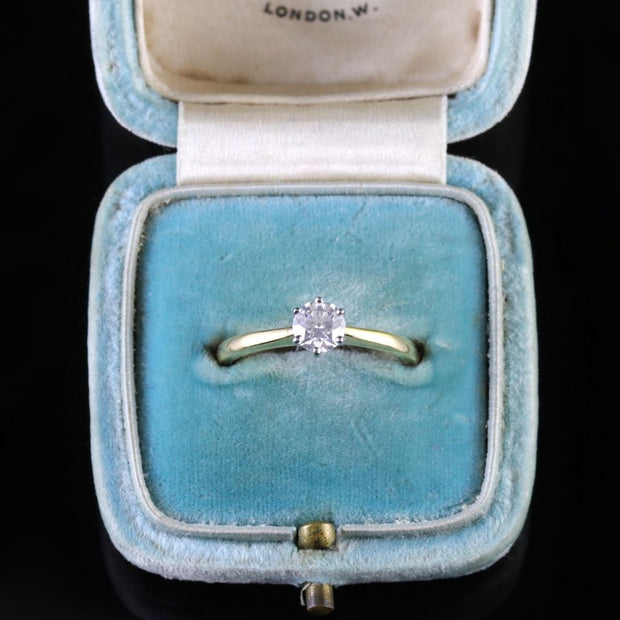 VINTAGE DIAMOND SOLITAIRE RING 18CT GOLD