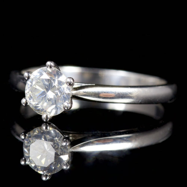 Vintage Diamond Solitaire Ring Platinum Engagement Ring