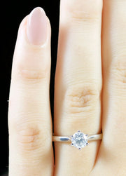 Vintage Diamond Solitaire Ring Platinum Engagement Ring