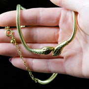 Vintage Double Snake Necklace Rolled Gold Circa 1950