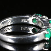 Antique Edwardian Emerald Diamond Ring 18Ct Plat Twist Ring Circa 1915