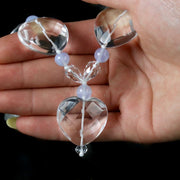 Vintage Heart Rock Crystal Quartz Necklace