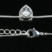 Edwardian Style Cubic Zirconia Heart Pendant Necklace