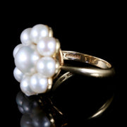 Vintage Pearl Cluster Ring 9Ct Gold Ring