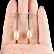 Vintage Pearl Paste Silver Earrings Screw Backs
