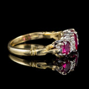 Vintage Ruby Diamond Ring 1.10Ct Ruby 18Ct Gold