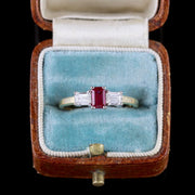 Vintage Ruby Diamond Ring 18Ct Gold Engagement Ring Birmingham 1960