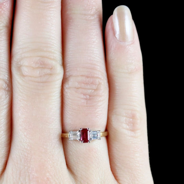 Vintage Ruby Diamond Ring 18Ct Gold Engagement Ring Birmingham 1960