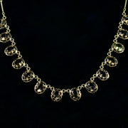 Vintage Smokey Quartz Necklace 14Ct Gold Necklace