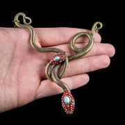 Vintage Snake Pendant Lavaliere Necklace
