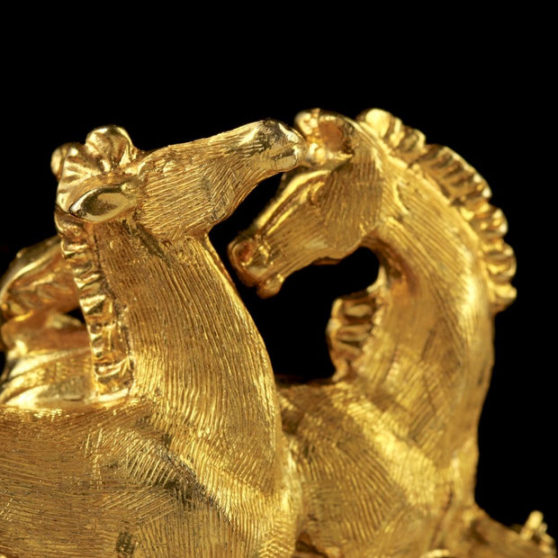 Vintage Solid Gold Pony Brooch Dated 1972