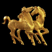 Vintage Solid Gold Pony Brooch Dated 1972