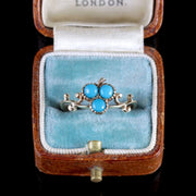 Vintage Turquoise Ring 9Ct Gold Shamrock