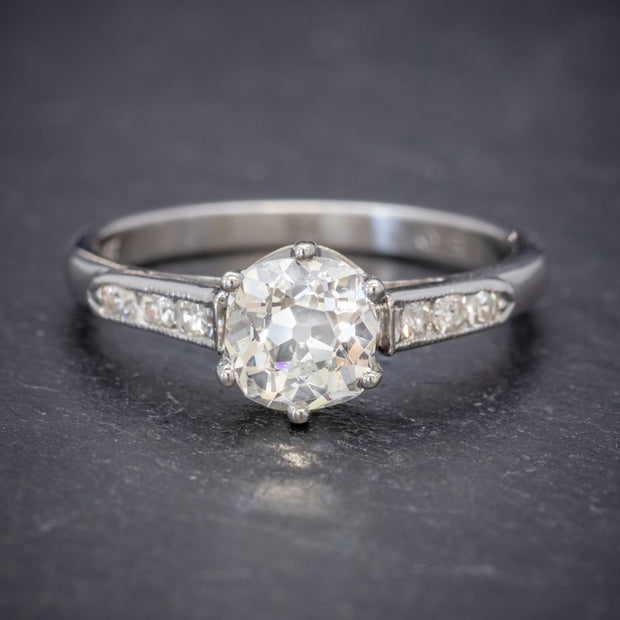Vintage Diamond Solitaire Ring 1.25ct Diamond with Cert