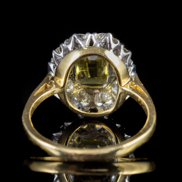 Yellow Sapphire Diamond Ring 18Ct Gold 2.25Ct Sapphire