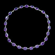 Antique Victorian Purple Paste Riviere Necklace Silver